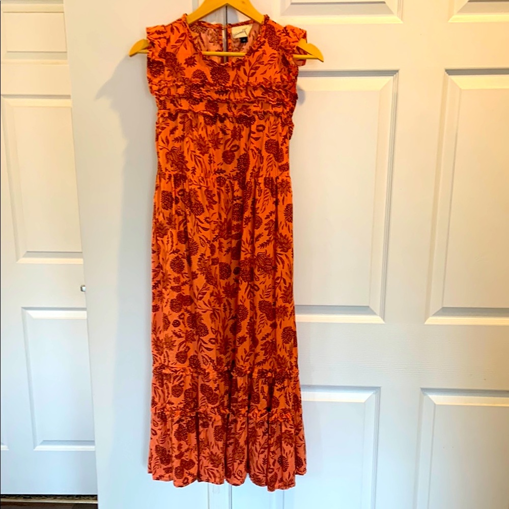Universal Thread Orange Floral Maxi Dress